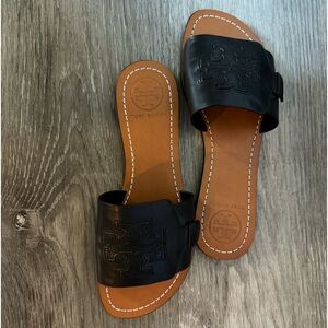 Tory Burch black slides size 7 nwot